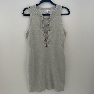 Derek Lam 10 Crosby grey lace up dress
